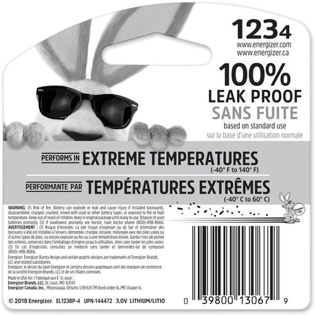 Energizer Lithium 123 3 V Camera Battery 4 pk