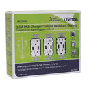 USB OUTLET 15A WHT 3PK