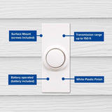 Heath Zenith Plastic Wireless Pushbutton Doorbell