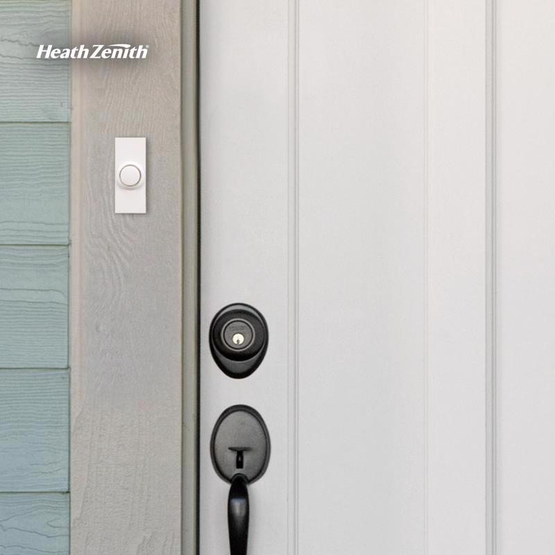 Heath Zenith Plastic Wireless Pushbutton Doorbell