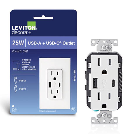 DUPLEX USB OUTLT A&C WHT