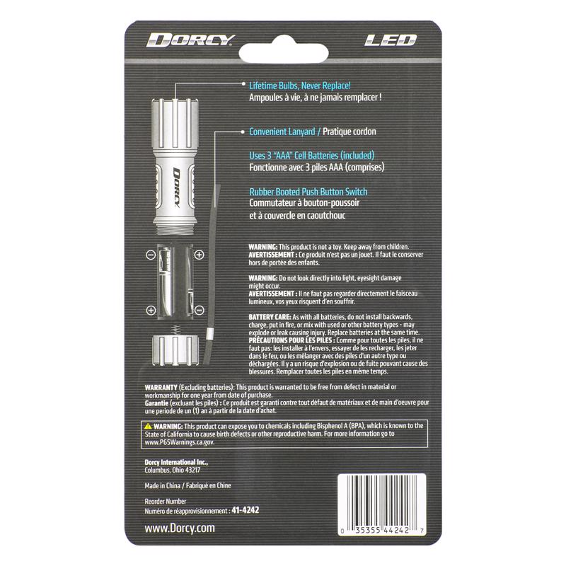 Dorcy 135 lm Assorted LED Flashlight AAA Battery