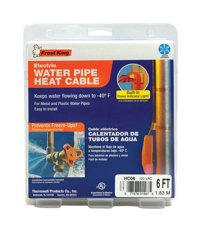HEAT CABLE WTR PIPE 6'