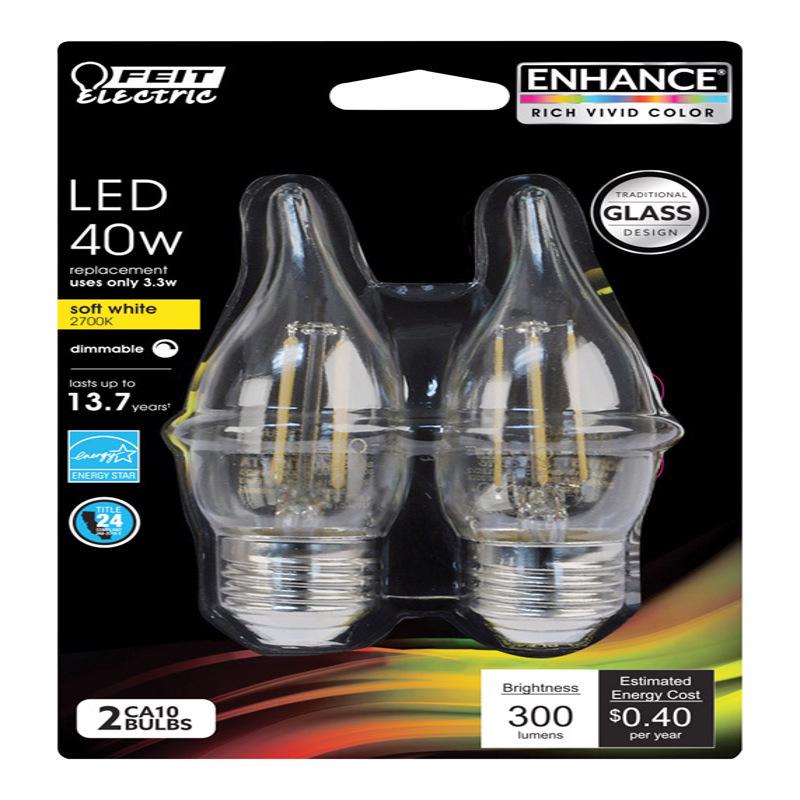 LED CA10 E26 SW 40W 2PK