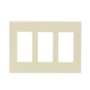 Leviton Decora Plus Almond 3 gang Polycarbonate Decorator Screwless Wall Plate 1 each