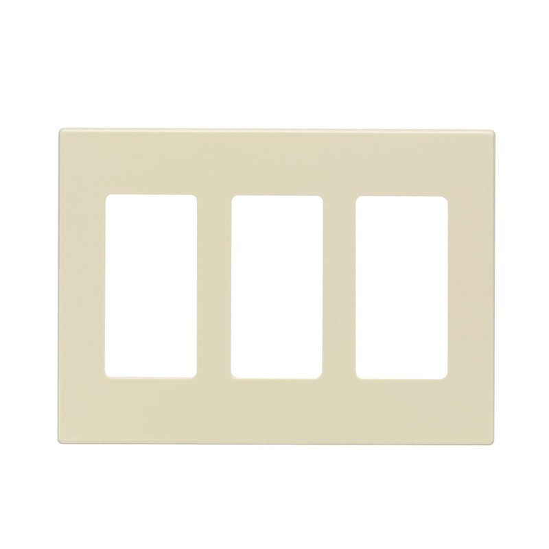 Leviton Decora Plus Almond 3 gang Polycarbonate Decorator Screwless Wall Plate 1 each