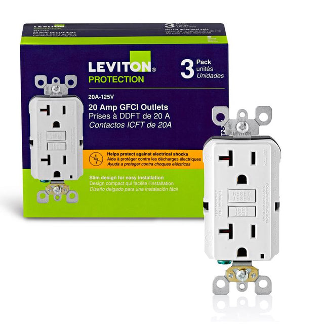 GFCI OUTLET 20A WHT 3PK