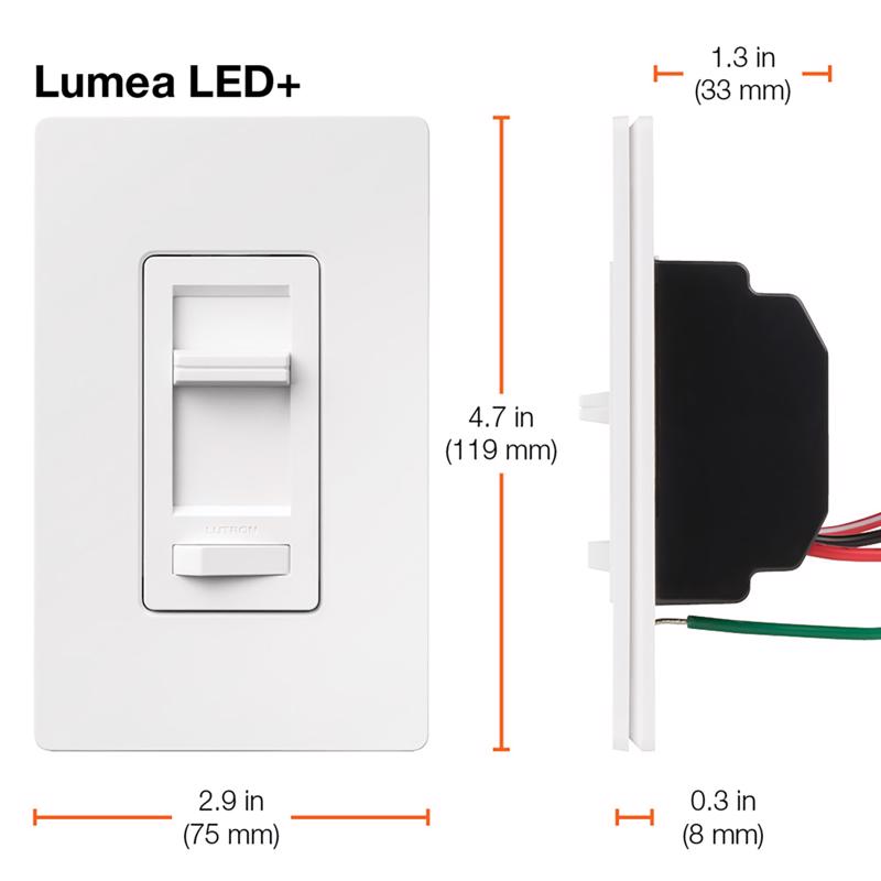 Lutron Lumea Ivory 150 W Slide Dimmer Switch 1 pk
