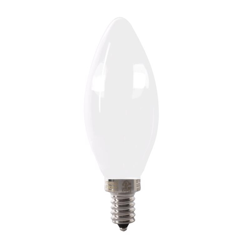 Feit Enhance Blunt Tip E12 (Candelabra) Filament LED Bulb Soft White 60 Watt Equivalence 2 pk