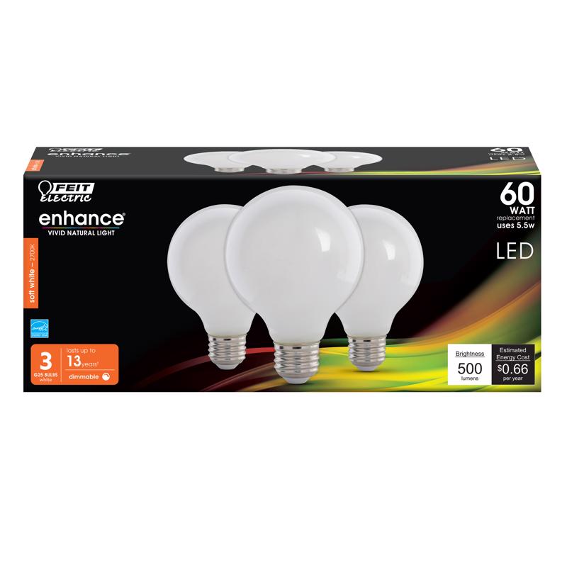 LED G25 E26 SW 60W 3PK