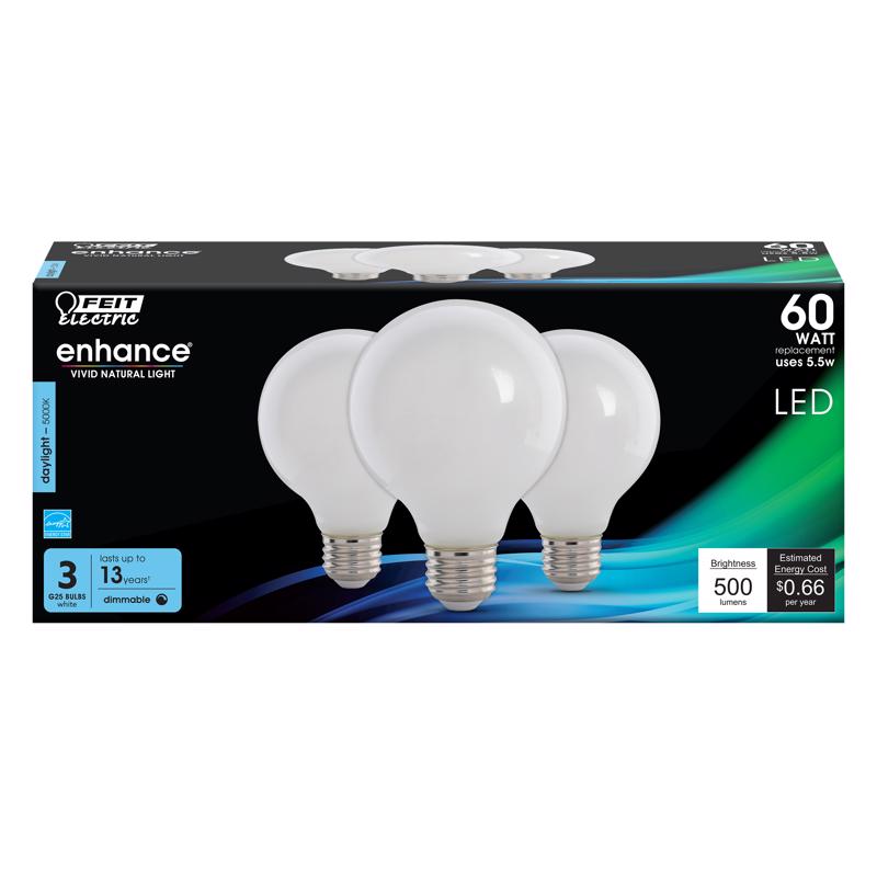 LED G25 E26 DL 60W 3PK