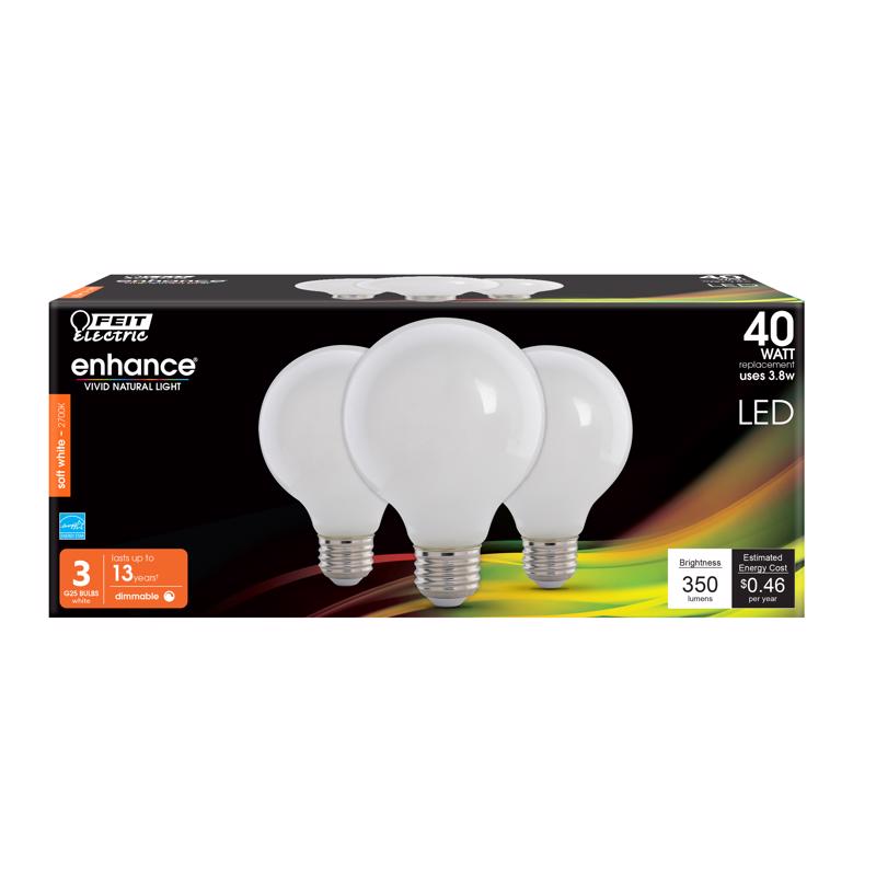 LED G25 E26 SW 40W 3PK