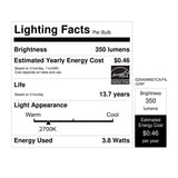 Feit Enhance G25 E26 (Medium) Filament LED Bulb Soft White 40 Watt Equivalence 3 pk