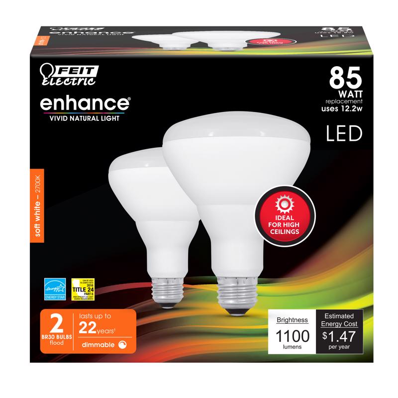 LED BR30 E26 SW 85W 2PK