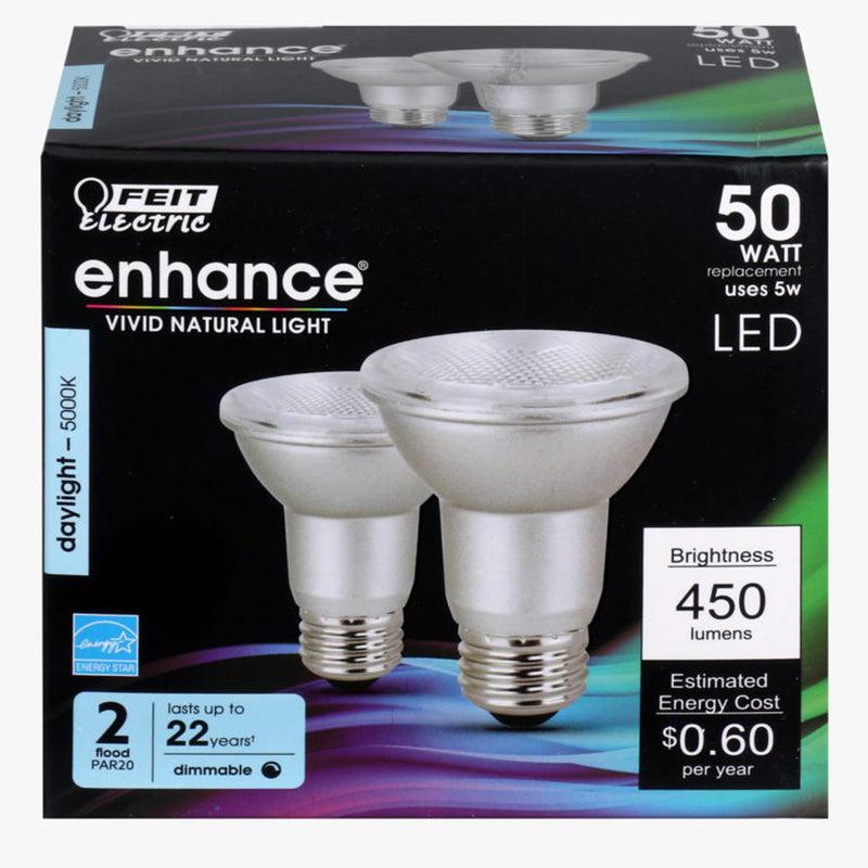 LED PAR20 E26 DL 50W 2PK