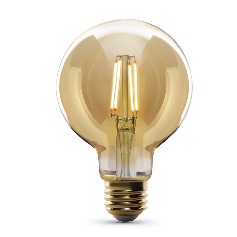 Feit G25 E26 (Medium) LED Bulb Amber 40 Watt Equivalence 1 pk