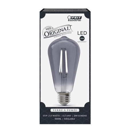 Feit ST19 E26 (Medium) LED Bulb Smoke Daylight 25 Watt Equivalence 1 pk