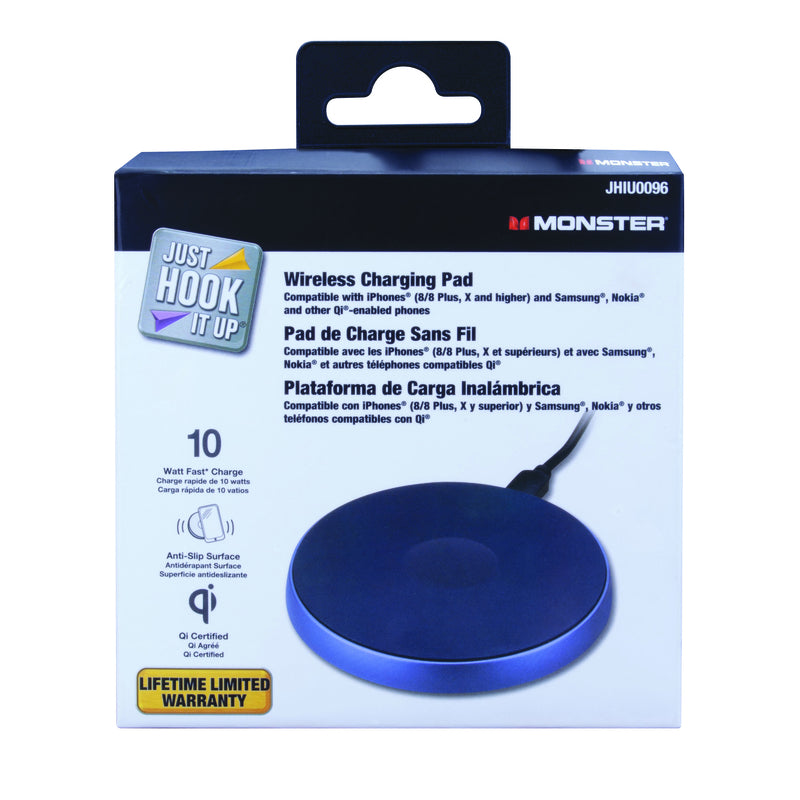 Monster Just Hook It Up 3 ft. L Wireless Charging Pad 1 pk