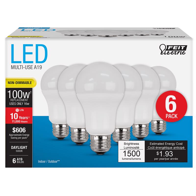 LED A19 E26 DL 100W 6PK