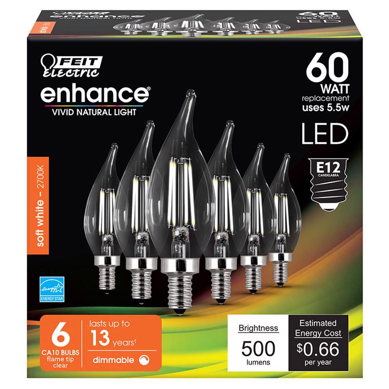 LED CA10 E12 SW 60W 6PK