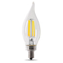 Feit Enhance CA10 (Flame Tip) E12 (Candelabra) Filament LED Bulb Soft White 60 Watt Equivalence 6 pk