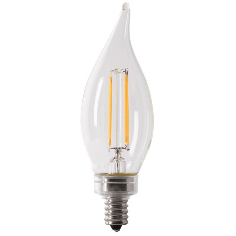 Feit Enhance CA10 (Flame Tip) E12 (Candelabra) Filament LED Bulb Daylight 60 Watt Equivalence 6 pk