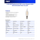 Feit Enhance CA10 (Flame Tip) E12 (Candelabra) Filament LED Bulb Daylight 40 Watt Equivalence 6 pk