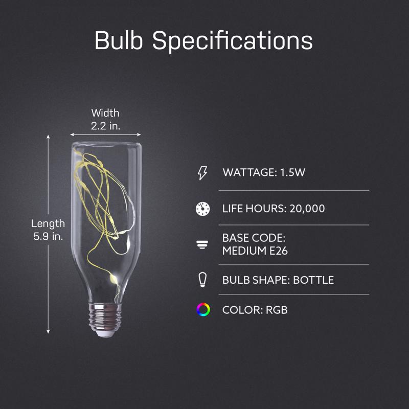 Feit LED Specialty Bottle E26 (Medium) LED Bulb Multi-Colored 11 Watt Equivalence 1 pk