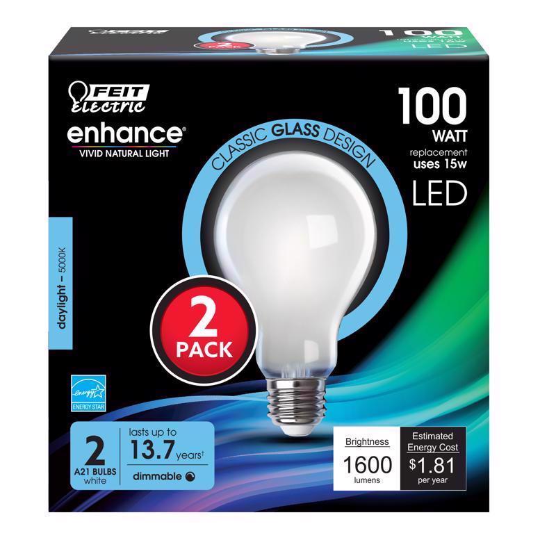 LED A21 E26 DL 100W 2PK