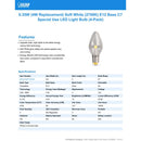 Feit C7 E12 (Candelabra) LED Bulb Soft White 4 Watt Equivalence 4 pk