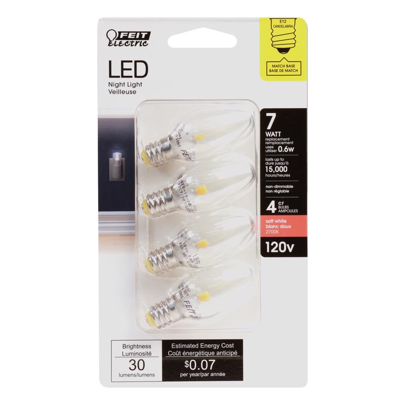 LED C7 E12 SW 7W 4PK