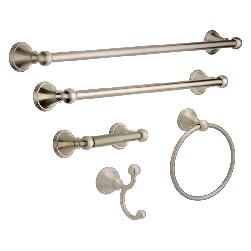 Delta Crestfield Satin Nickel Towel Bar 24 in. L Die Cast Zinc