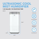 Perfect Aire 1.32 gal 215 sq ft Digital Ultrasonic Cool Mist Humidifier W/Night Light