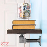 8 in. D Black Wood Boulder Shelf Kit 1 pk