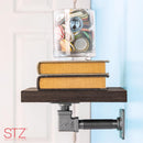 8 in. D Black Wood Boulder Shelf Kit 1 pk