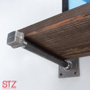 24 in. D Black Wood Boulder Shelf Kit 1 pk