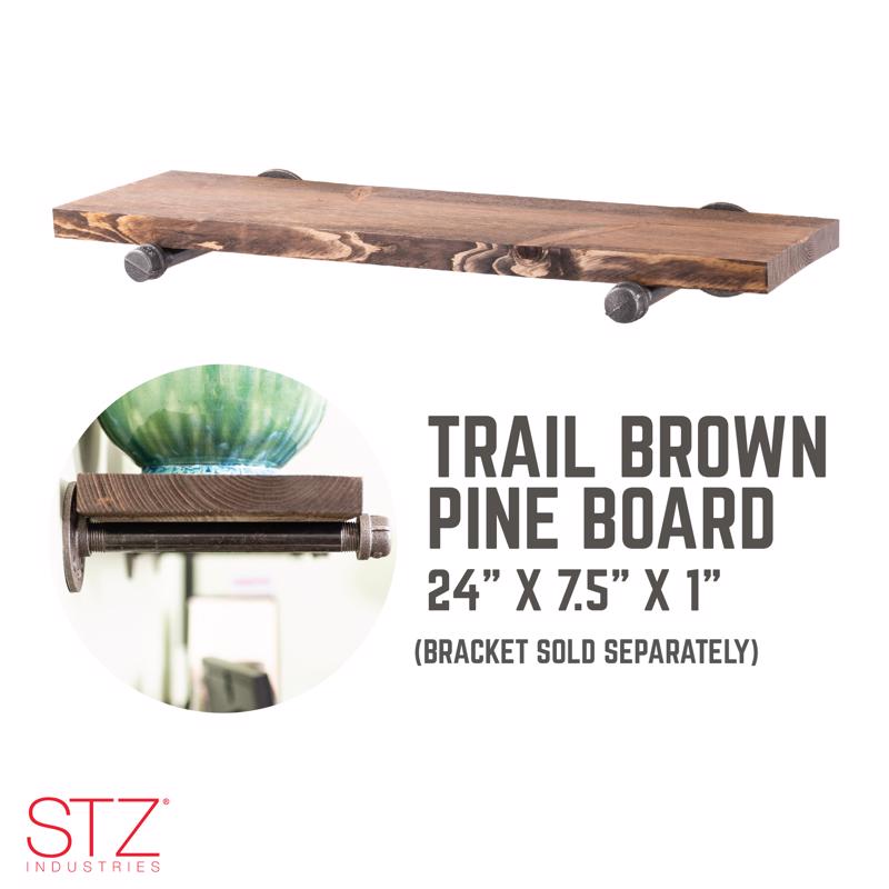 7-1/4 in. W X 24 in. D Brown Wood Shelf 1 pk