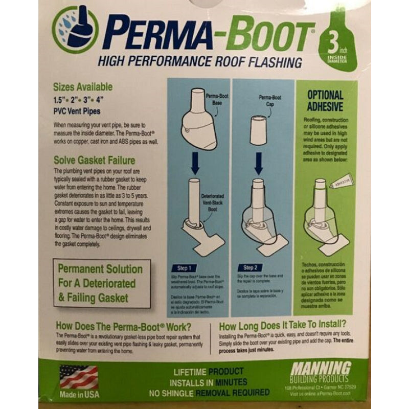 Perma-Boot 7-1/4 in. W X 8 in. L Plastic Roof Flashing Black