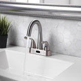 Homewerks Brushed Nickel Motion Sensing Centerset Bathroom Sink Faucet 4 in.