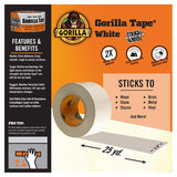 Gorilla Tough & Wide 2.88 in. W X 25 yd L White Repair Tape