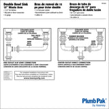 Plumb Pak 1-1/2 in. D X 15 in. L Brass Waste Drain Tube