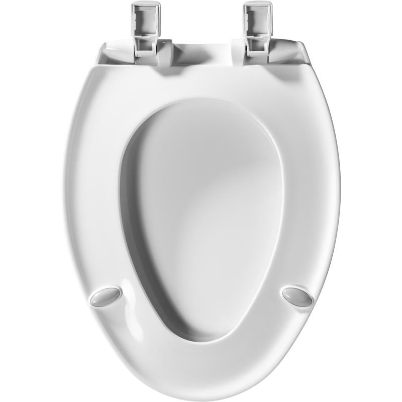 Mayfair by Bemis Affinity Slow Close Elongated White Plastic Toilet Seat