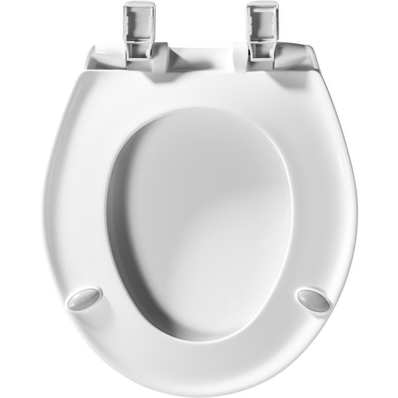 Mayfair by Bemis Affinity Slow Close Round White Plastic Toilet Seat