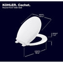 Kohler Cachet Slow Close Round White Plastic Toilet Seat