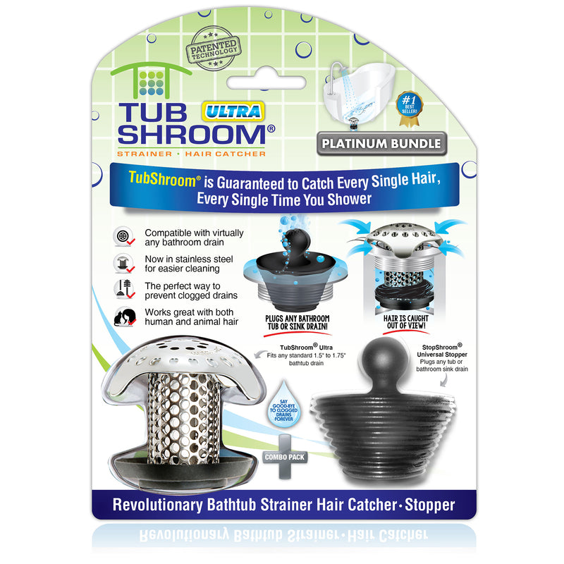 TubShroom Ultra Edition 1.5 in. Chrome Stainless Steel Hair Catcher