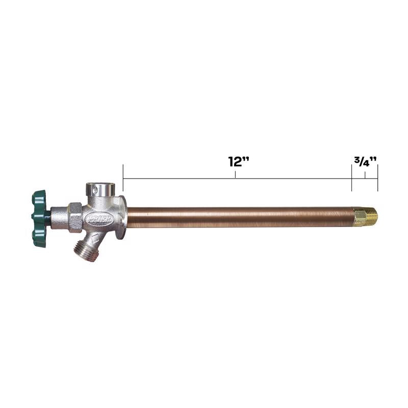 Prier 1/2 in. MPT in. X 1/2 in. Sweat Anti-Siphon Brass Freezeless Wall Hydrant