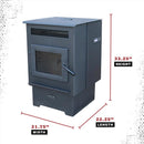 Cleveland Iron Works EPA Certified 2200 sq ft Wood Pellet Stove 60 lb. cap. Hopper