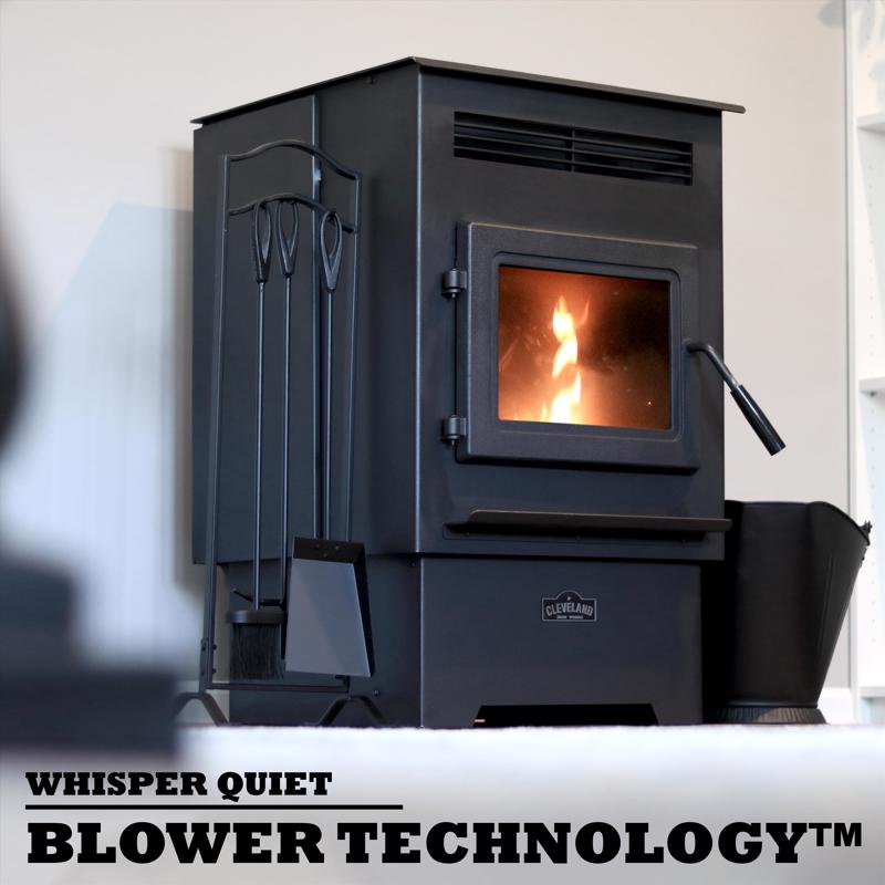 Cleveland Iron Works EPA Certified 2200 sq ft Wood Pellet Stove 60 lb. cap. Hopper