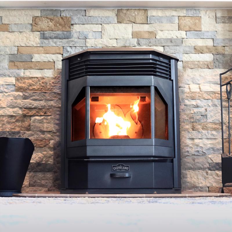 Cleveland Iron Works EPA Certified 2500 sq ft Wood Pellet Stove 65 lb. cap. Hopper