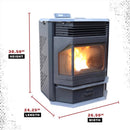 Cleveland Iron Works EPA Certified 2500 sq ft Wood Pellet Stove 65 lb. cap. Hopper